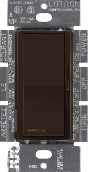 Lutron DVELV-300P-BR Diva 300-Watt Single Pole Electronic Low-Voltage Dimmer, Brown