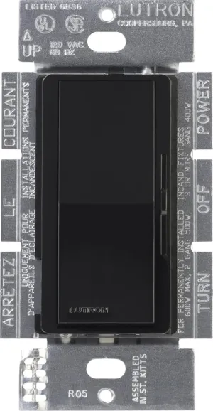Lutron DVLV-603P-BL Diva Magnetic Low-Voltage Dimmer, Black
