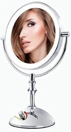 Makeup Mirror Makeup Mirror, Tabletop Makeup Mirror, 8-inch Lager Two-Sided Swivel Vanity Mirror with 1X & 3X Magnification