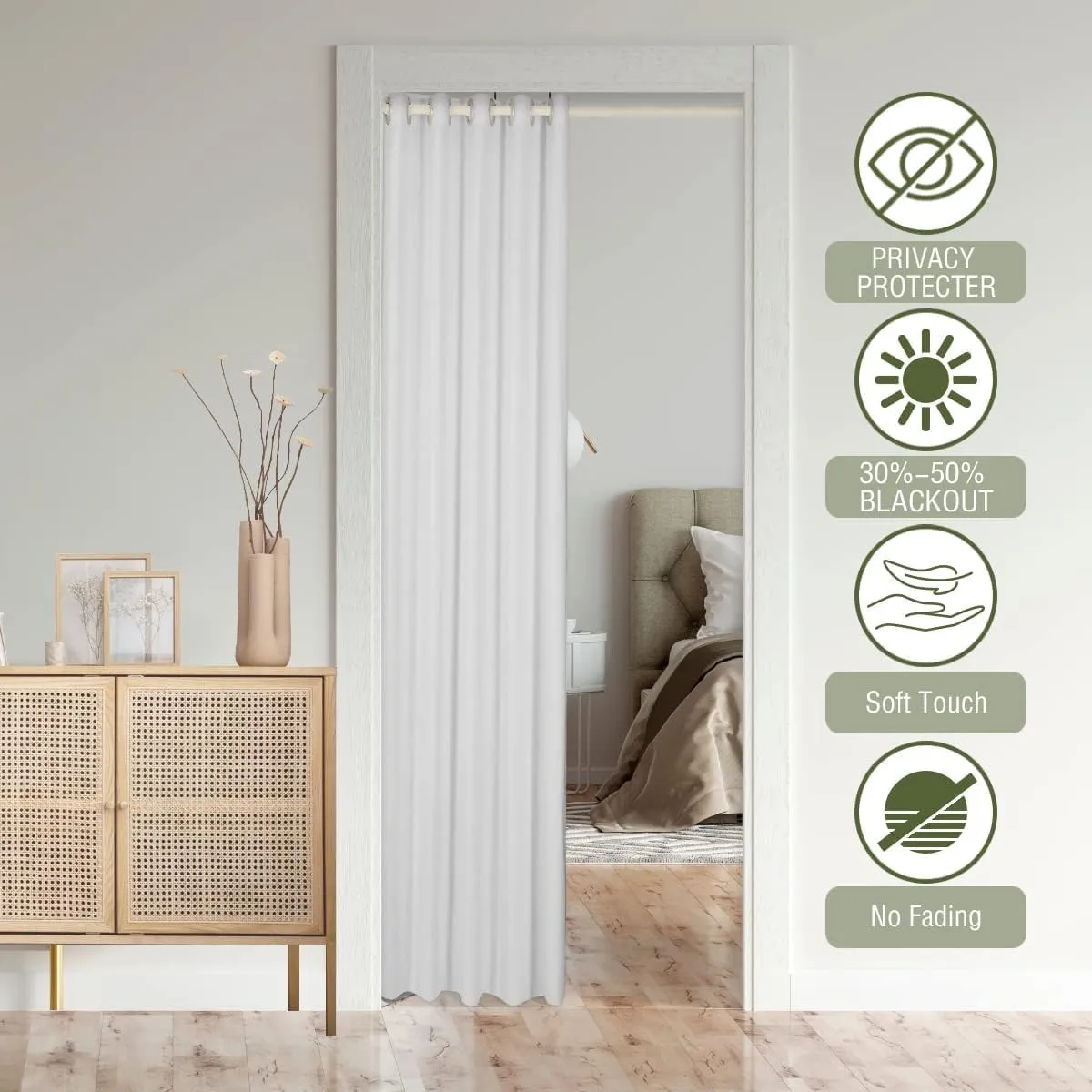 Marijuana Leaf Door Curtain Misty Cannabis Leaf Blackout Curtain Wild Weed Plant Doorway Curtain for Kids Teens Adults Gothic Nature Plants Door Drape 34" W X 80" L