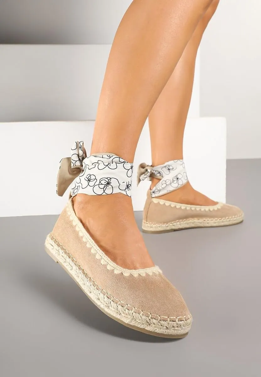 Mary Jane Espadrilles for Women Round Toe Ribbon Ballet Flat Espadrille Platform Sole Flats Comfortable Dress Shoes