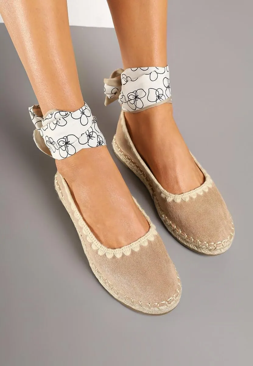 Mary Jane Espadrilles for Women Round Toe Ribbon Ballet Flat Espadrille Platform Sole Flats Comfortable Dress Shoes