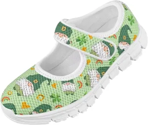 Mary Janes for Girls St. Patrick's Day Print Dress Shoes Kids School Shoes Toddler Mesh Walking Shoes with Adjustable Strap