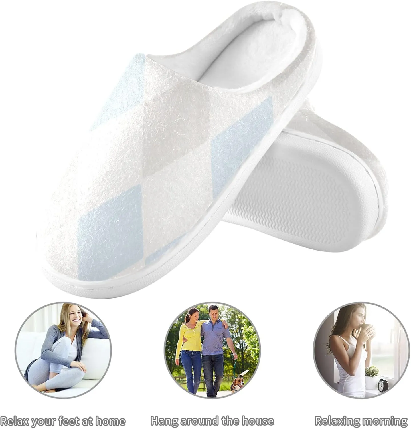 Memory Foam Womens Slippers Plush Lining Anti-Slip Rubber Sole Soft House Slippers Shoes Home Indoor S