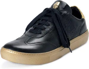 Men's Black Leather Fashion Sneakers Shoes Sz US