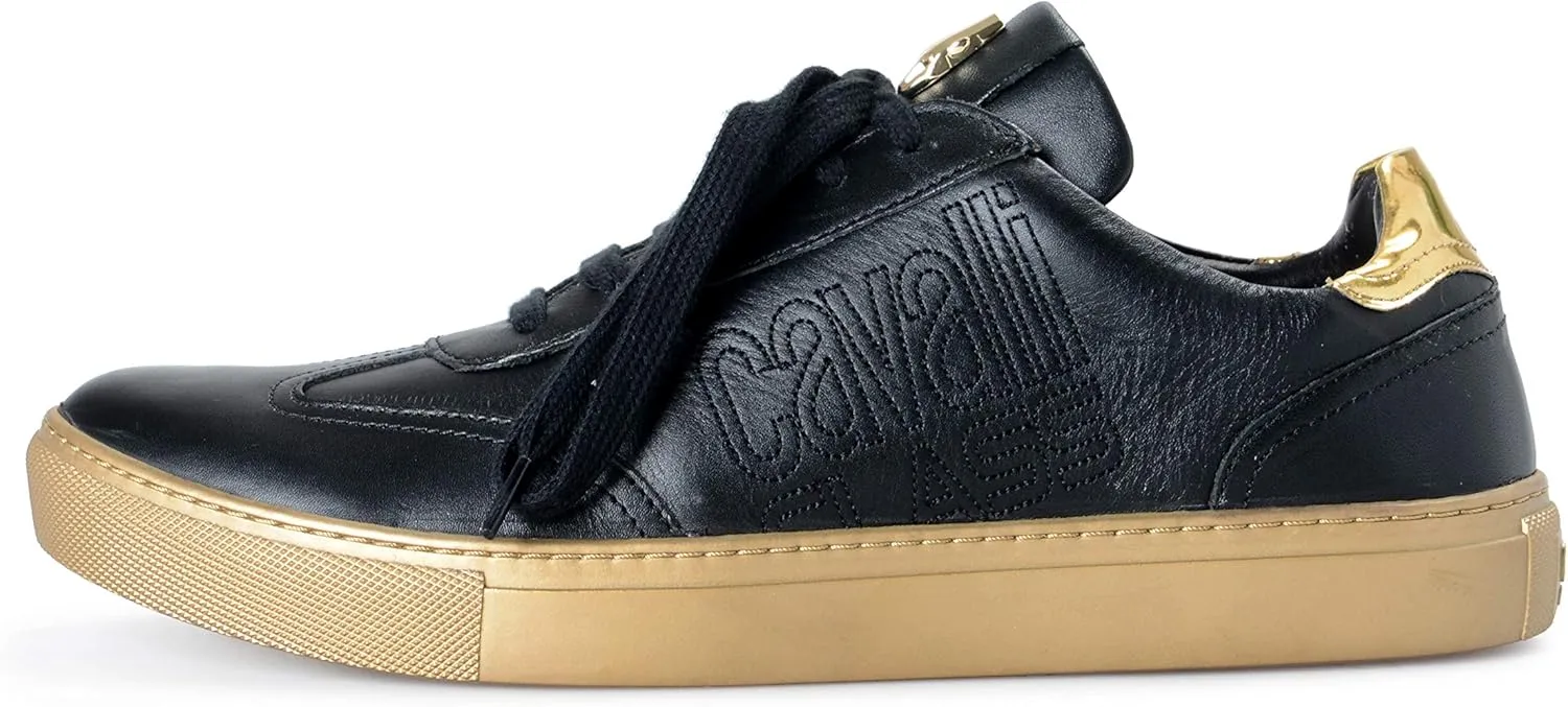 Men's Black Leather Fashion Sneakers Shoes Sz US