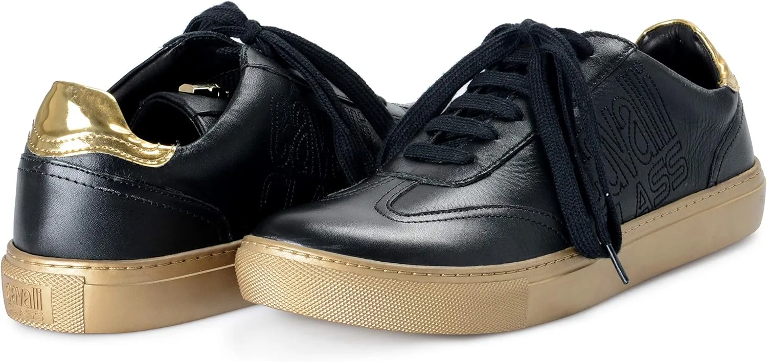 Men's Black Leather Fashion Sneakers Shoes Sz US