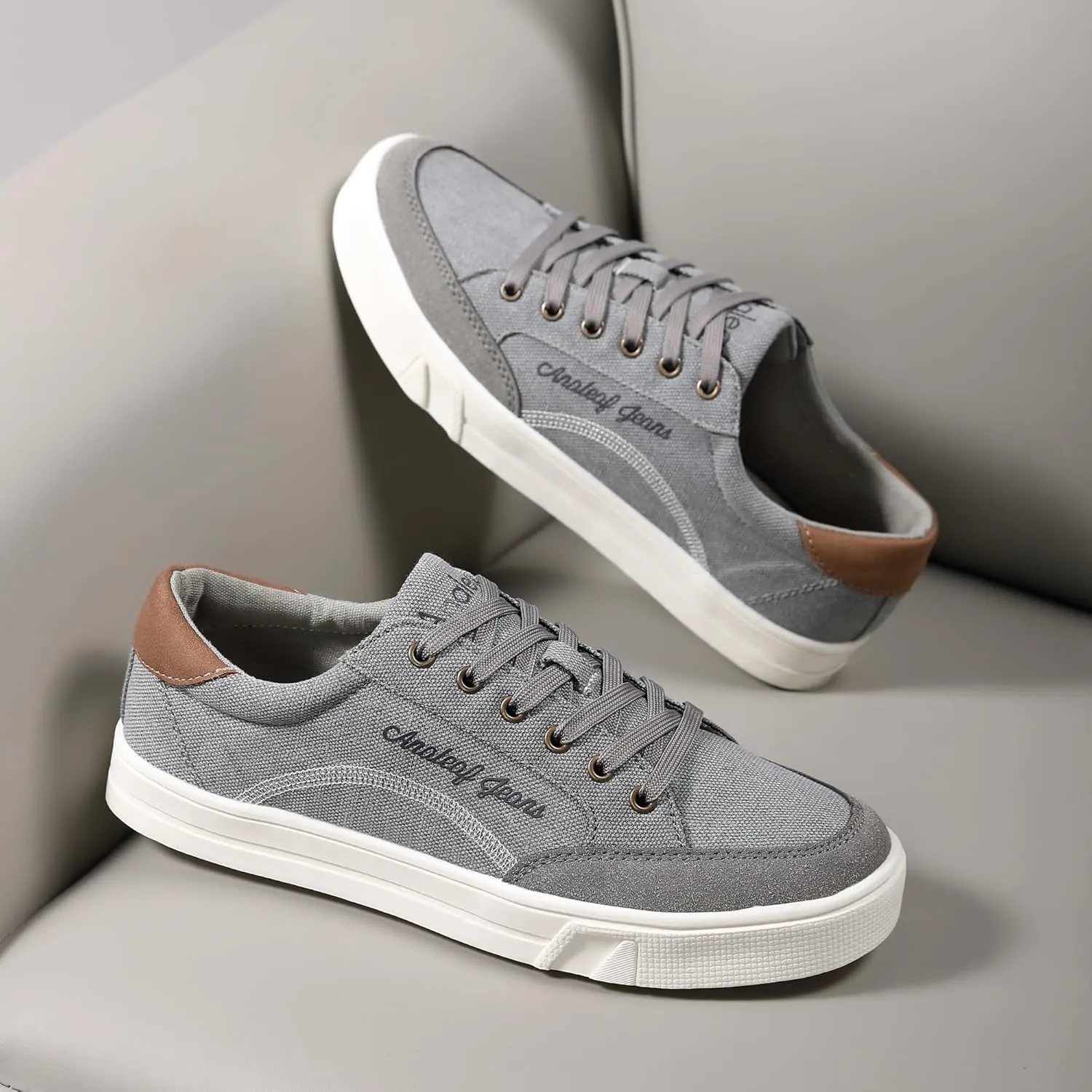 Mens Canvas Sneakers Casual Shoes Low Top Lace Up Shoes