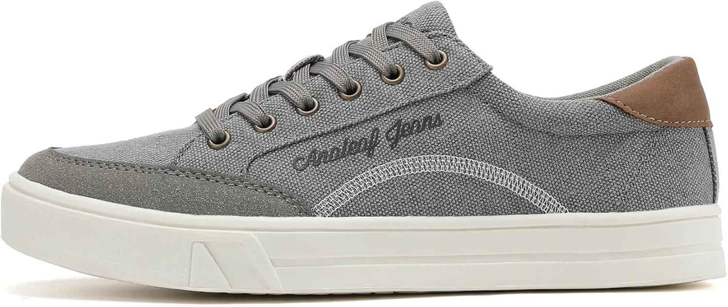Mens Canvas Sneakers Casual Shoes Low Top Lace Up Shoes