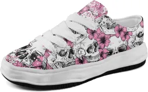 Men's Gothic Skull Fashion Sneakers Casual Skateboarding Canvas Shoes for Women Streetwear Trendy Comfort Walking Shoes