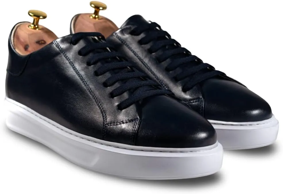 Mens Leather Sneakers – Handmade Elegant Sneakers for Men | Comfortable Walking Shoes | Versatile Smart Casual Footwear