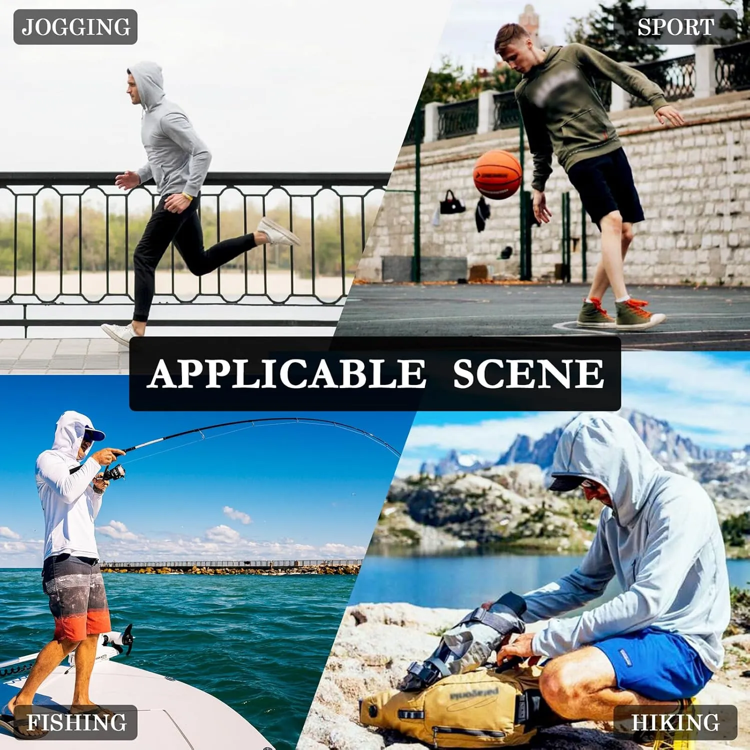 Mens Sun Protection Hoodie Long Sleeve Fishing Shirt UPF 50  Fishing Shirts for Men Rash Guard Shirts Gingham Honey Green