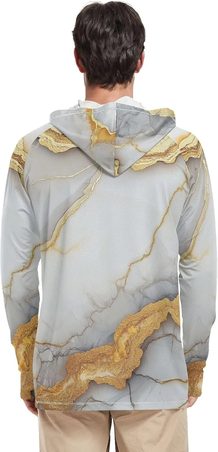 Mens Sun Protection Hoodie Long Sleeve Quick Dry UPF 50  Cooling Hoodies