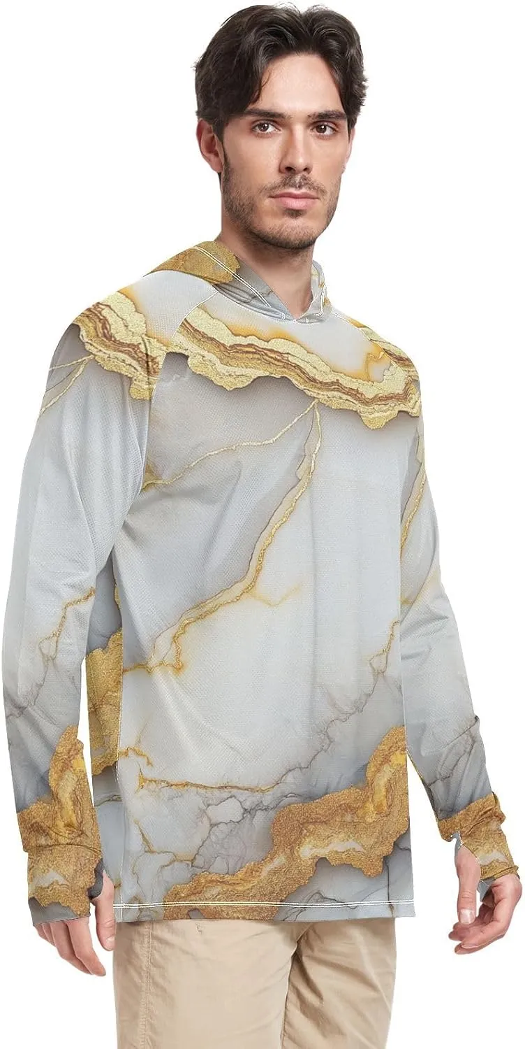 Mens Sun Protection Hoodie Long Sleeve Quick Dry UPF 50  Cooling Hoodies