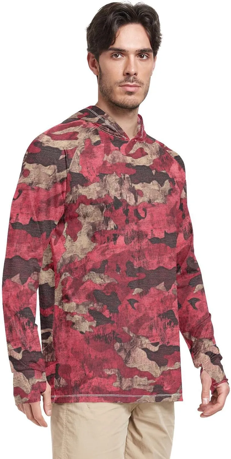 Mens Sun Protection Hoodie Long Sleeve Quick-Dry UPF 50  Rash Guard for Men
