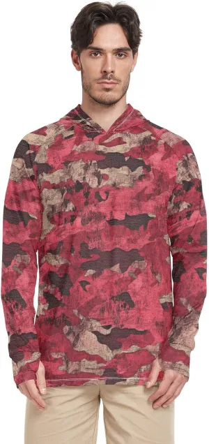 Mens Sun Protection Hoodie Long Sleeve Quick-Dry UPF 50  Rash Guard for Men