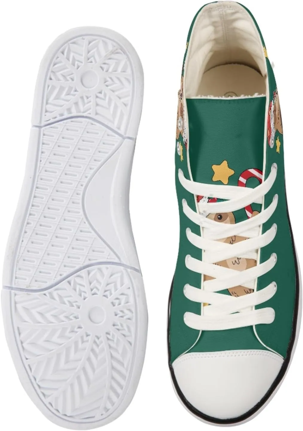Micoklinlin Canvas Shoes for Women High Top Novelty Sneakers Teens Girls Lace up Tennis Shoes Casual Classic Walking Shoes