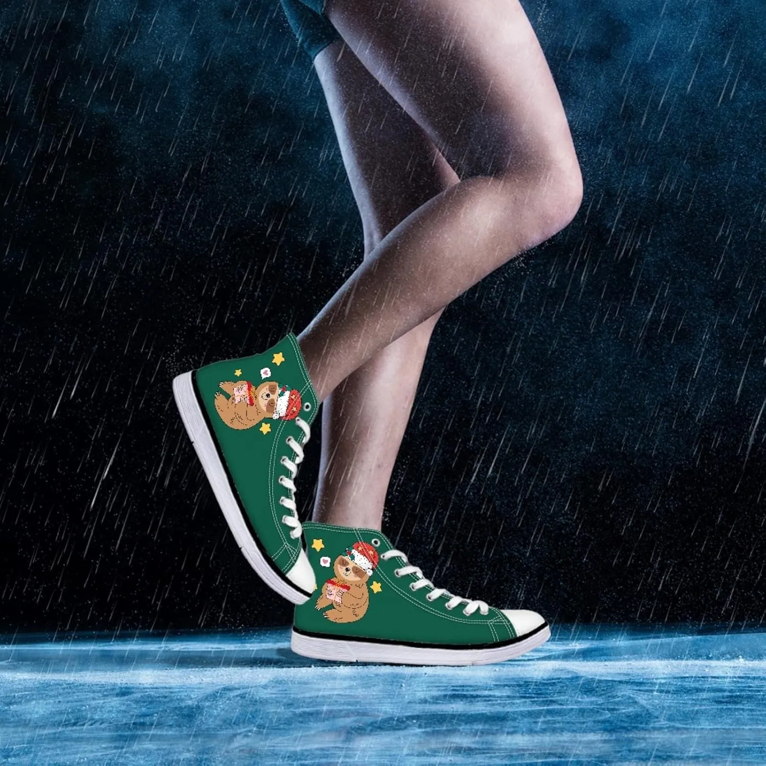 Micoklinlin Canvas Shoes for Women High Top Novelty Sneakers Teens Girls Lace up Tennis Shoes Casual Classic Walking Shoes