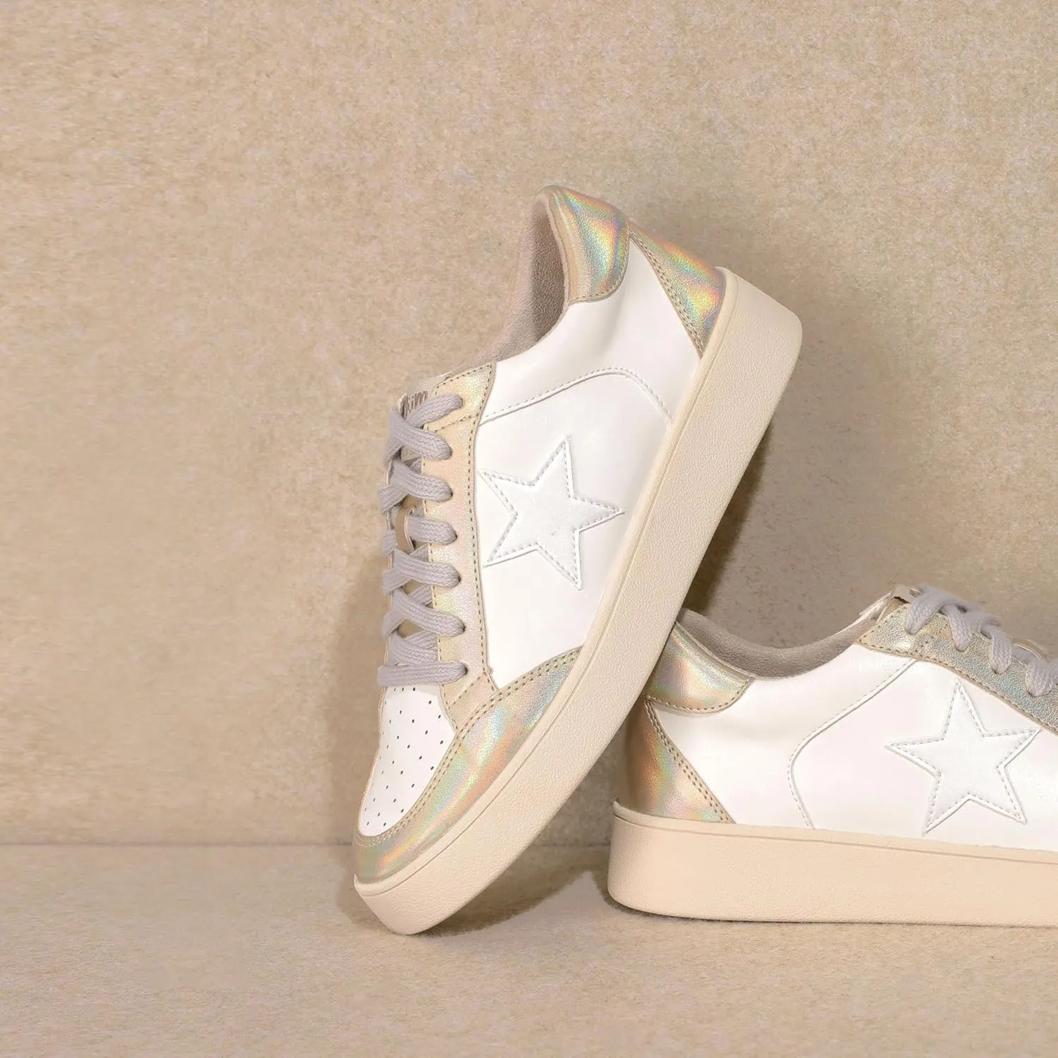 Mi.iM Juniper Rubber Sole Lace-up Elephant Print Star Sneakers