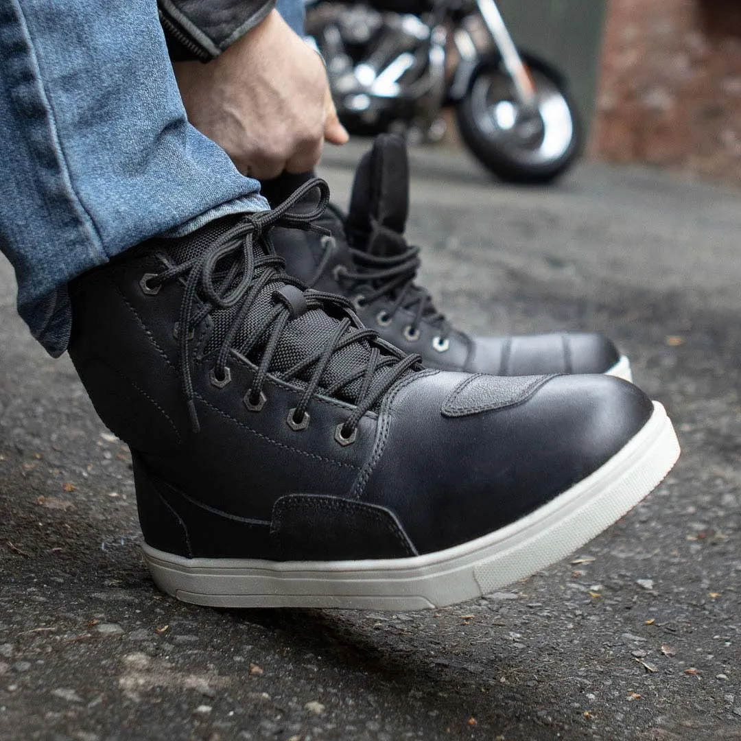 Milwaukee Leather Men's Motorcycle Reinforced Street Biker Casual Riding Shoes Leather Suede Canvas - 8