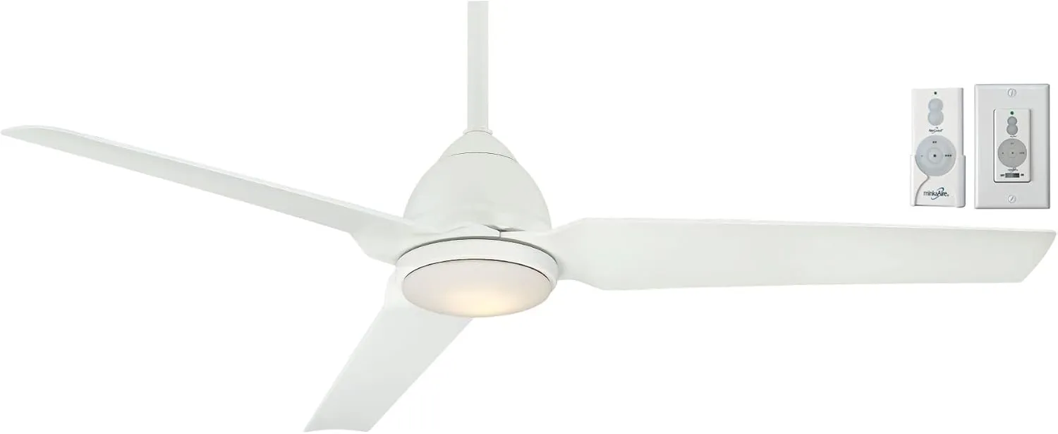 MINKA-AIRE F753L-WHF, Java LED 54" 3-Bladed Low Profile Ceiling Fan in Flat White Finish with Additional Wall Control