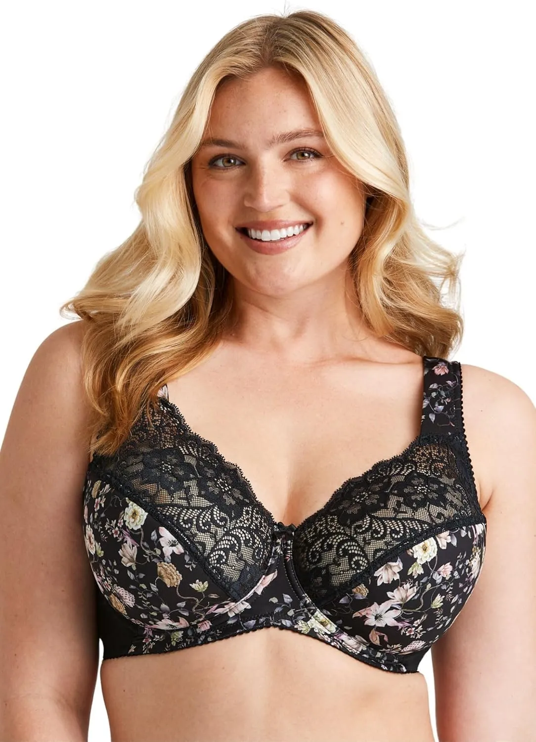 Miss Mary of Sweden Fauna Underwired Bra – Full Cup, Lace & Mesh, Extra Support & Lift