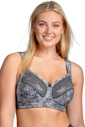 Miss Mary of Sweden Leo Womens Non-Wired Elastic Lace Bra with Unpadded Cups Luxurious Design and Animal Print