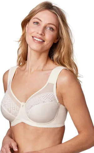 Miss Mary of Sweden Marguerite Womens Underwired Cotton Bra with Unpadded Cups
