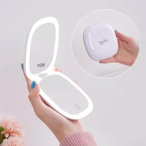 Mocado Compact LED Magnifying Travel Makeup-Mirror Travel Makeup Mirror with Light