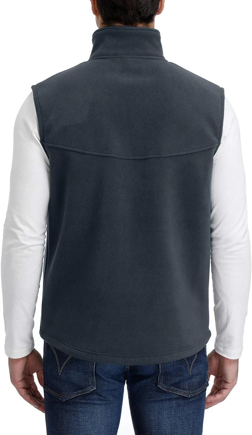 MOHEEN Men's Fleece Vest Outdoor Full Zip Softshell Sleeveless Jacket with Pockets