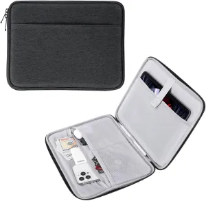 MoKo 9-11 Inch Tablet Sleeve, Protective Carrying Bag with Two Compartments Fits New iPad Air/Pro 11 inch 2024, iPad Air 5/4th 10.9, iPad 9/8/7th 10.2, iPad 10th 10.9, Tab S8/S9 11, Black & Gray