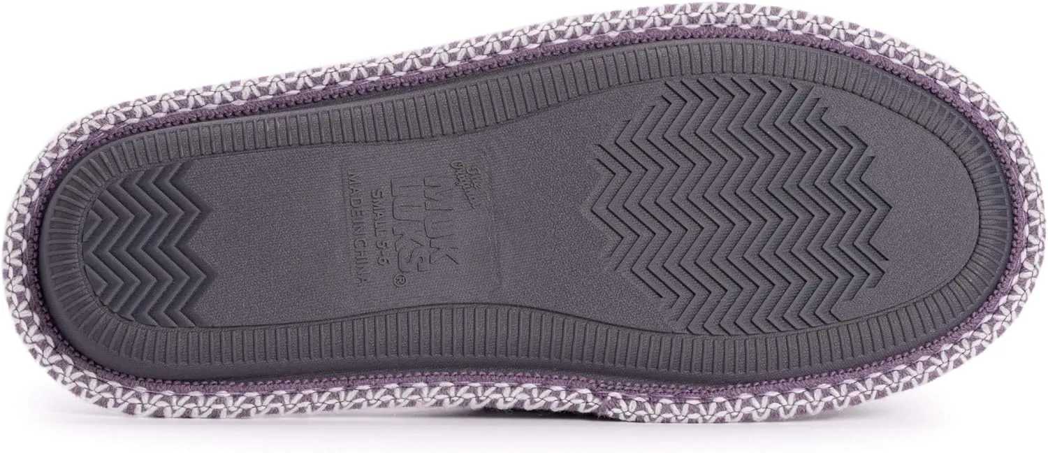 MUK LUKS Women's Ada Chenille Crossband Slippers-Daisy White