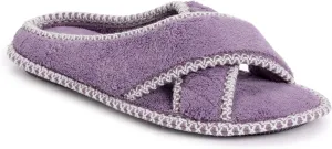 MUK LUKS Women's Ada Chenille Crossband Slippers-Daisy White