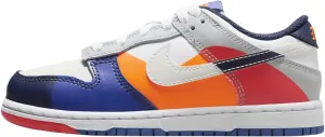 Nike Dunk Low SE Little Kids' Shoes (FQ7673-100, White/Light Silver/Midnight Navy/White) Size 2.5