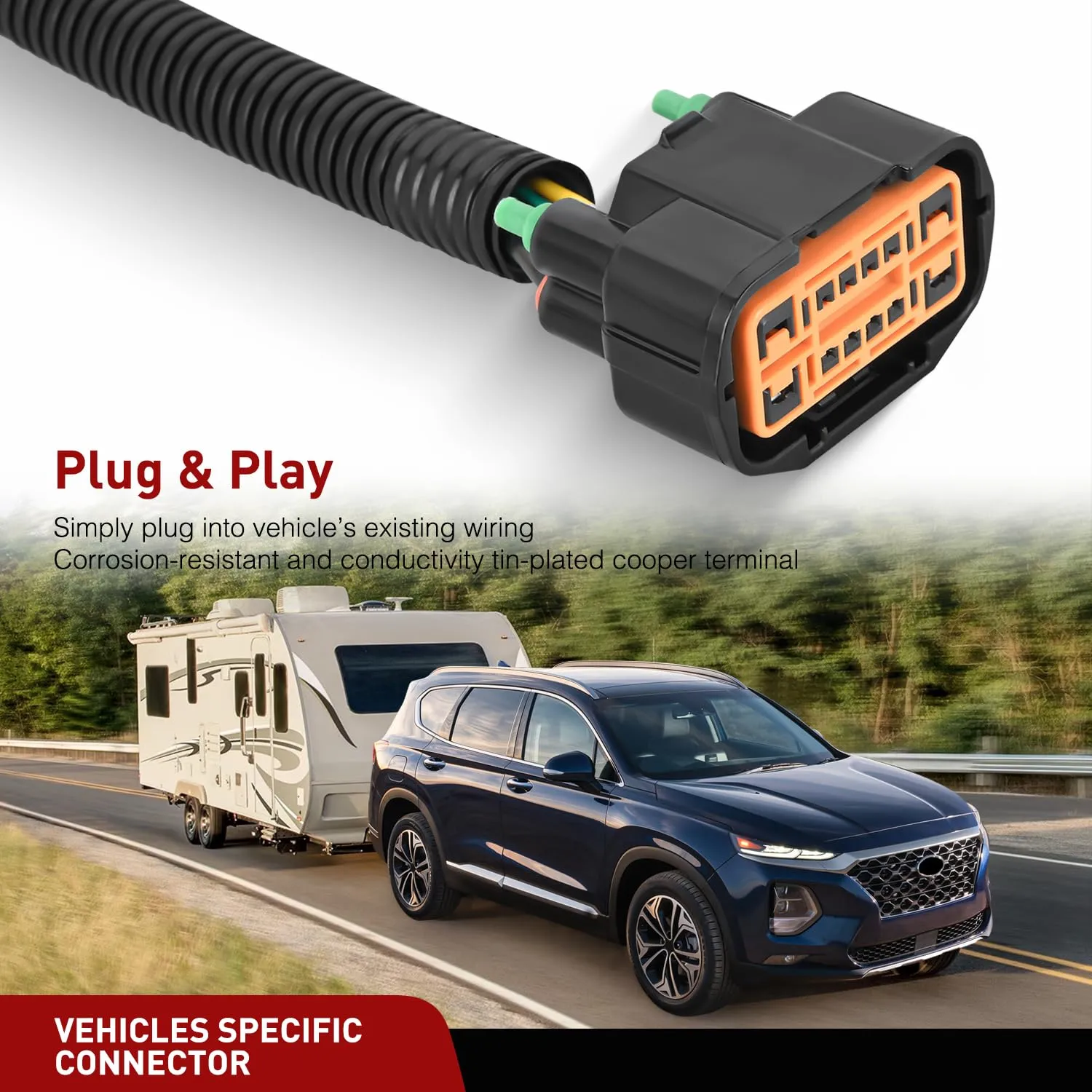 Nilight 4 Pin Custom Trailer Wiring Harness 56420 Vehicle Side Compatible with Hyundai 2019 2020 2021 2022 2023 2024 Santa Fe Santa Cruz Palisade Tucson Kia Telluride Sorento Carnival