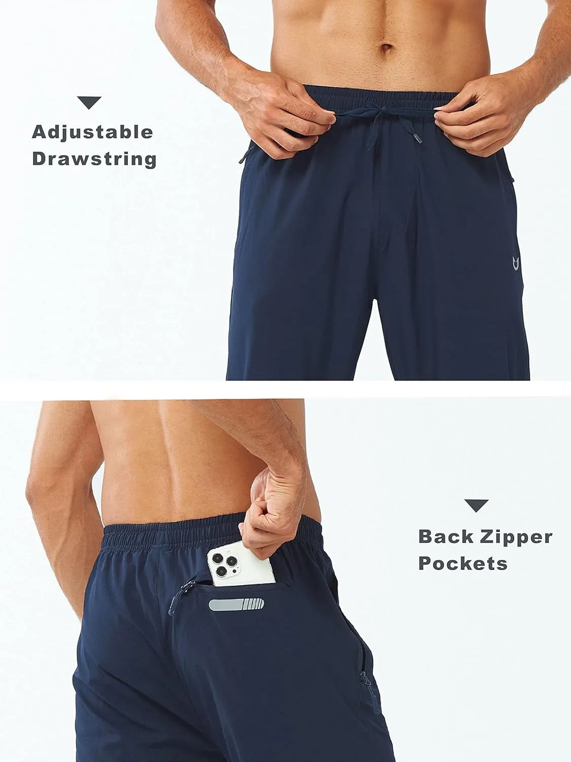 NORTHYARD Men's Athletic Pants Running Workout Joggers Lightweight Gym Jogging Track Casual Sweatpants with Zipper Pockets