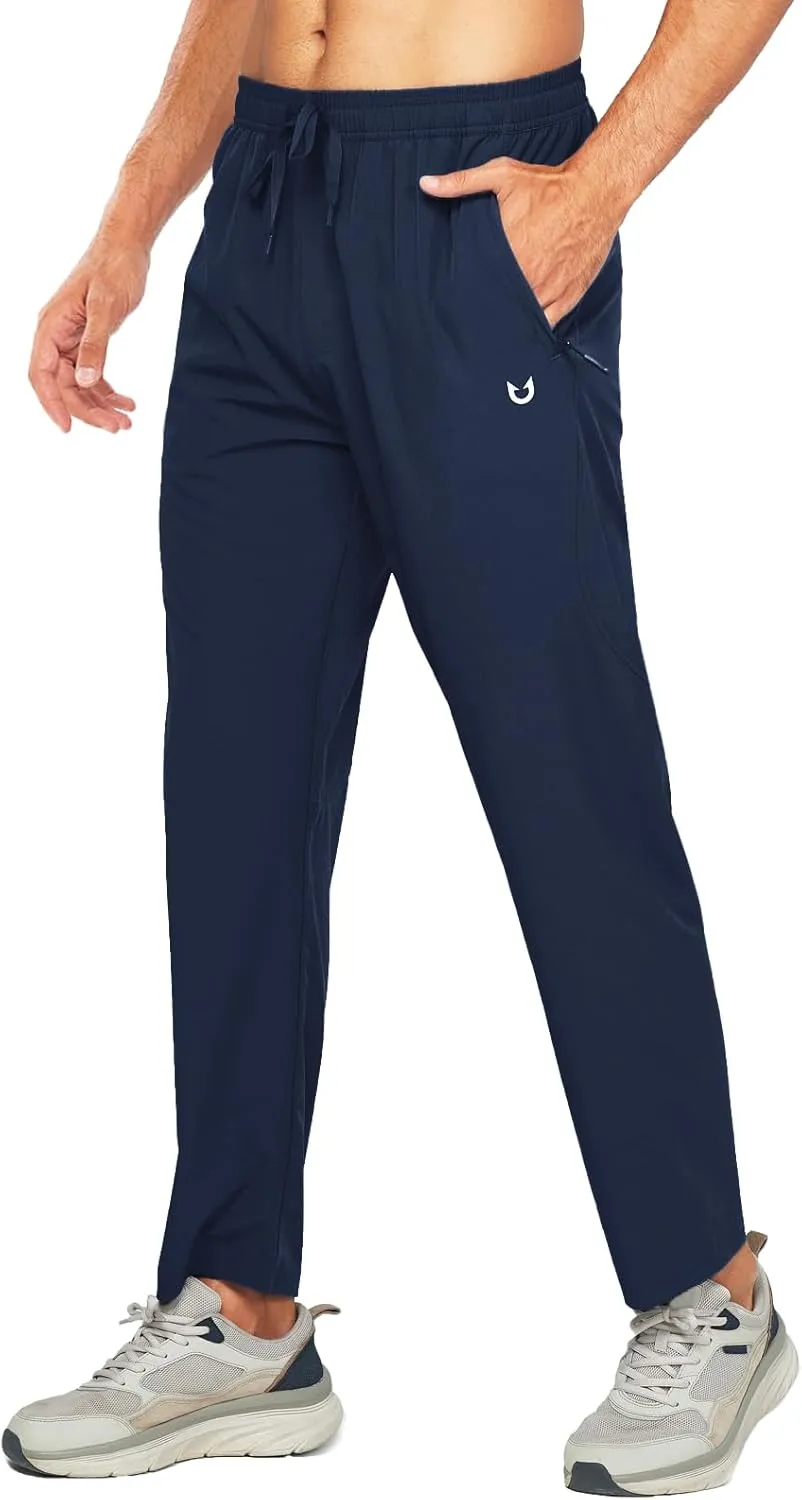 NORTHYARD Men's Athletic Pants Running Workout Joggers Lightweight Gym Jogging Track Casual Sweatpants with Zipper Pockets