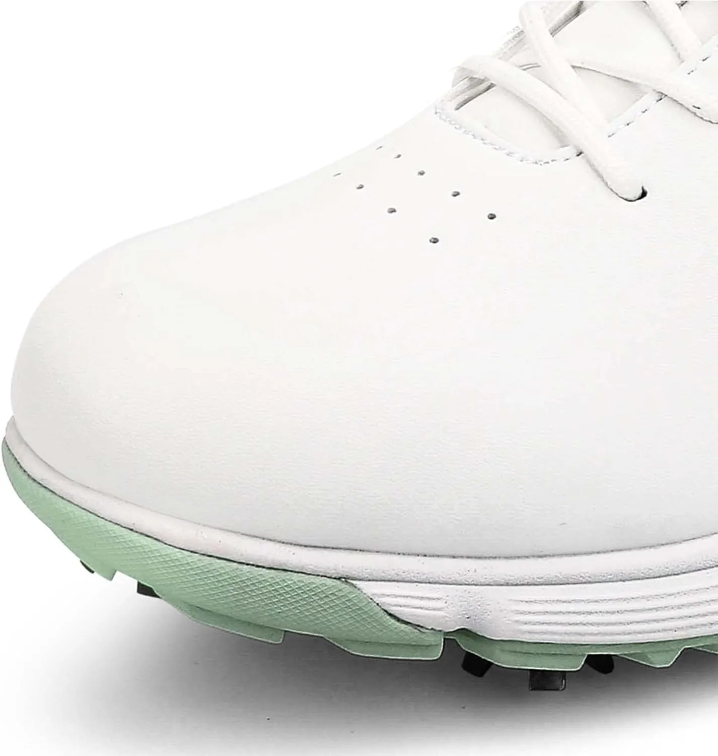 ONAIC Womens Golf Shoes with Spiked Leather Waterproof Sneakers Wide Fitting Non-Slip Trainers Non-Slip