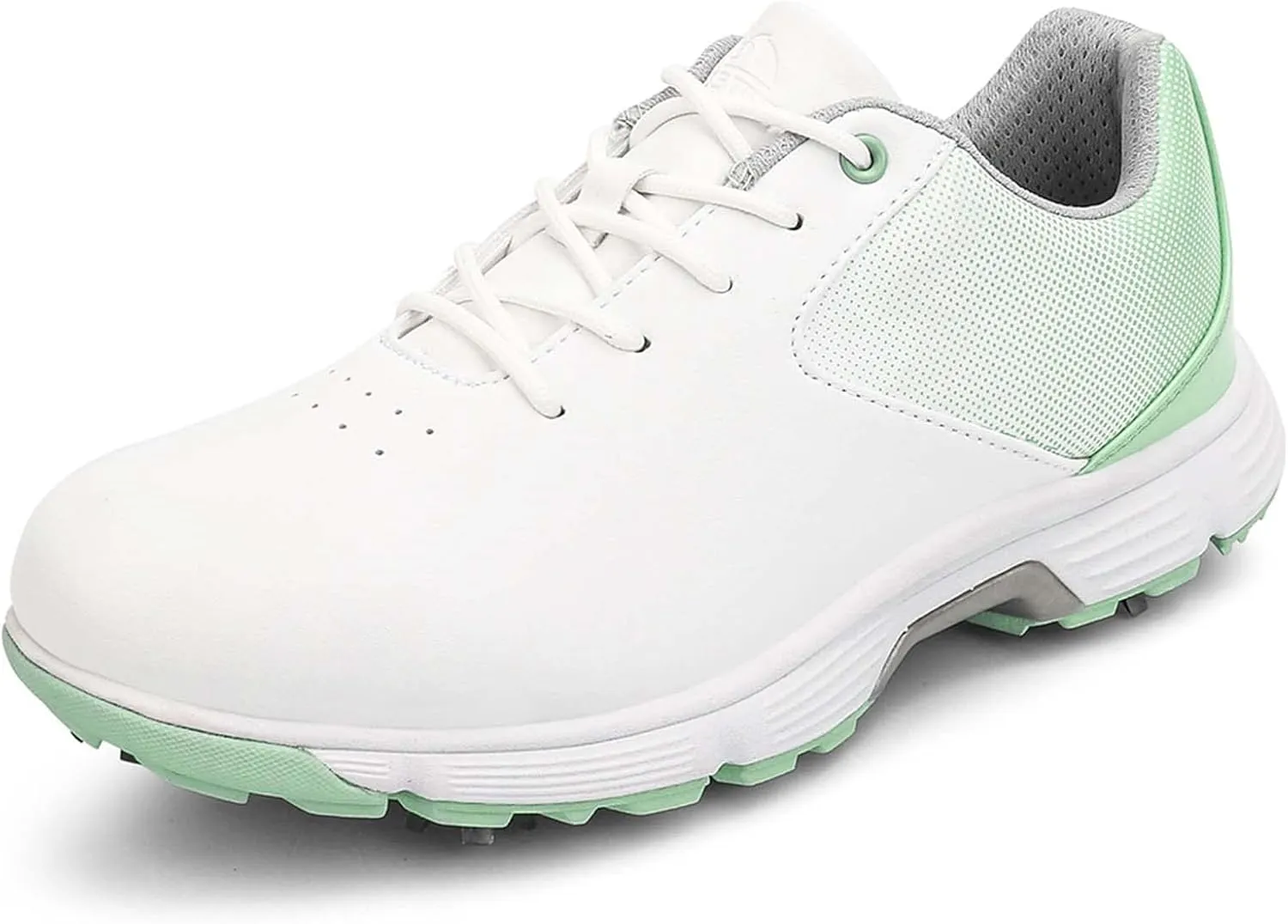 ONAIC Womens Golf Shoes with Spiked Leather Waterproof Sneakers Wide Fitting Non-Slip Trainers Non-Slip