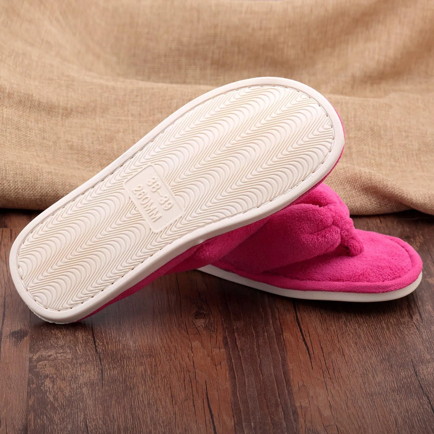 Onmygogo Indoor Slippers for Women Open Toe with Memory Foam, Soft Faux Fur Nonslip House Slippers