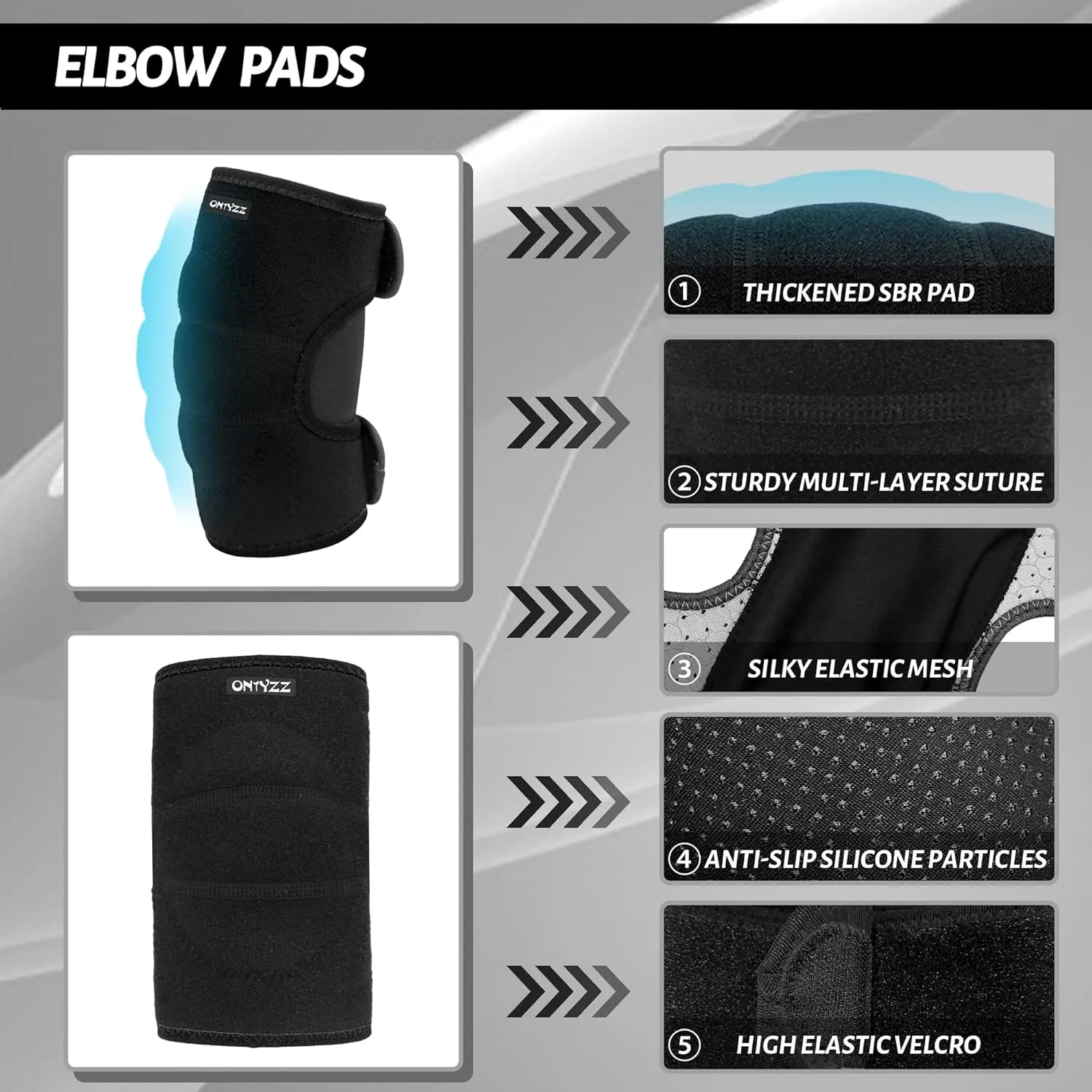 ONTYZZ Kids Soft Knee Pads and Thickened SBR Elbow Pads Adjustable Knee and Elbow Pads Protective Suit Gear for Cycling Volleyball Skateboarding Soccer Hockey