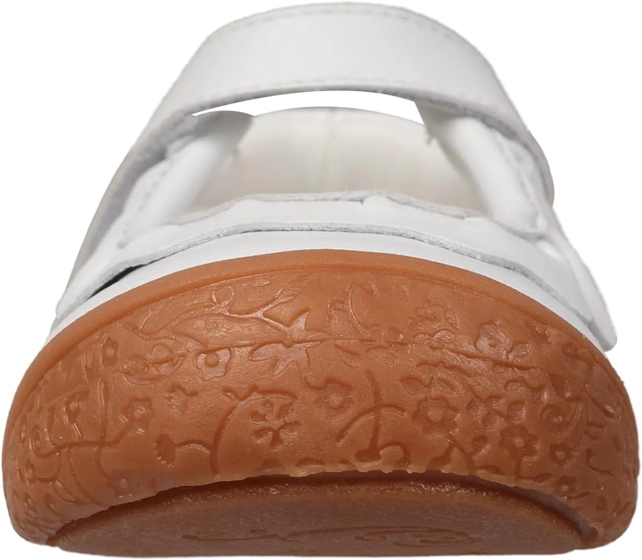 Oomphies Amina Leather Mary Jane Shoes for Girls – Ruffled Dress Shoes with Hook & Loop Closure, Soft Cushion Footbed