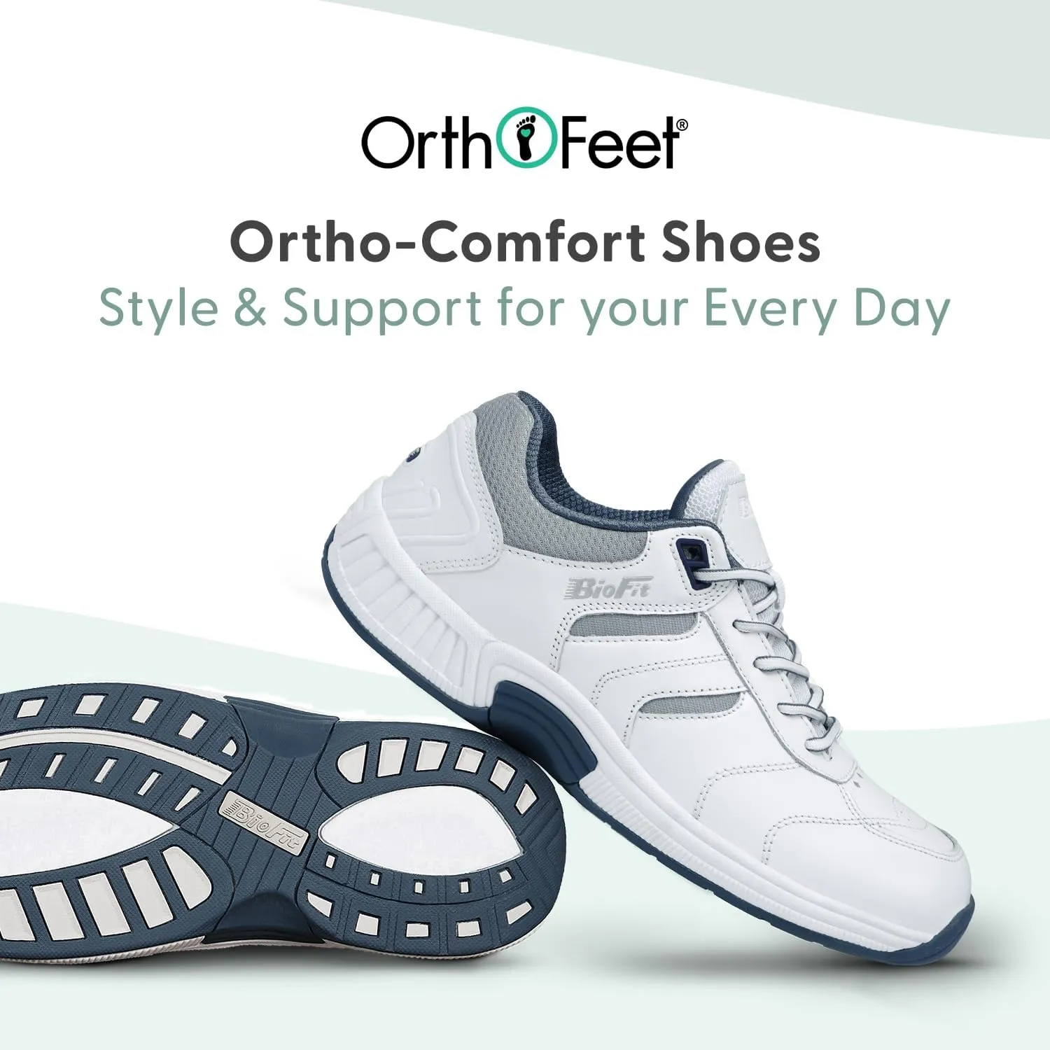 Orthofeet Men's Orthopedic Leather Pacific Palisades Sneakers