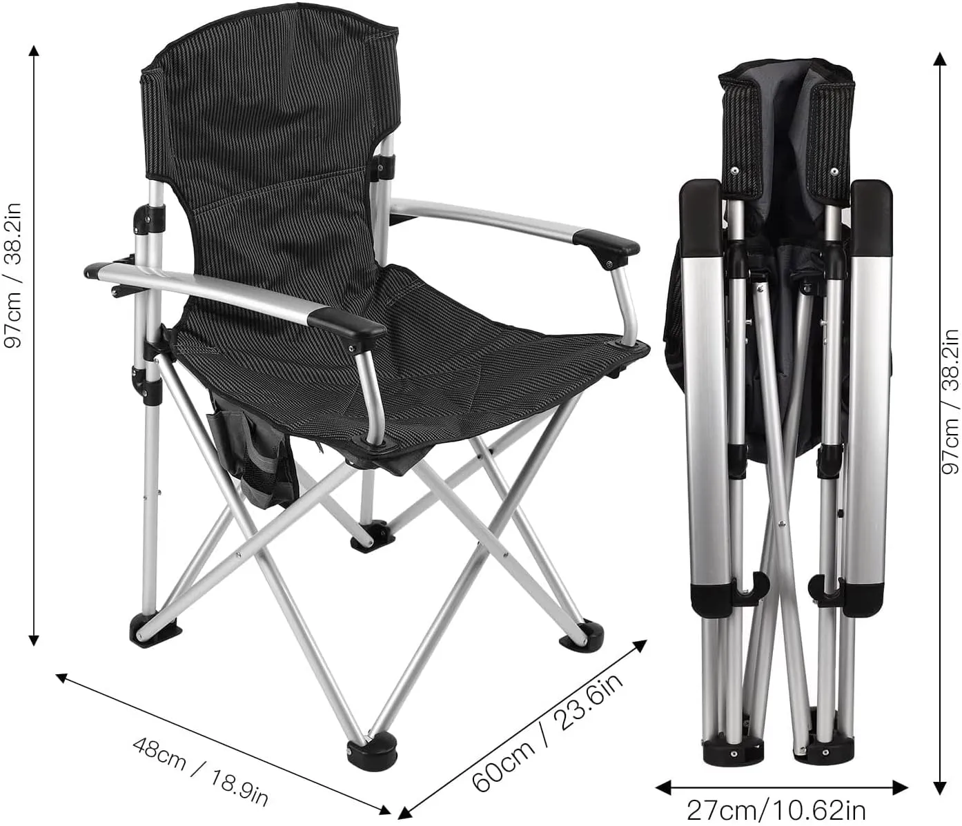 OutdoorFishing Recliner, Folding Bedchair, with Soft and Comfortable Pillows, 6 Legs Bed Chair for Fishing Camping Office Lunch Break, Lazy Recliner Chair Enjoy Leisure Time