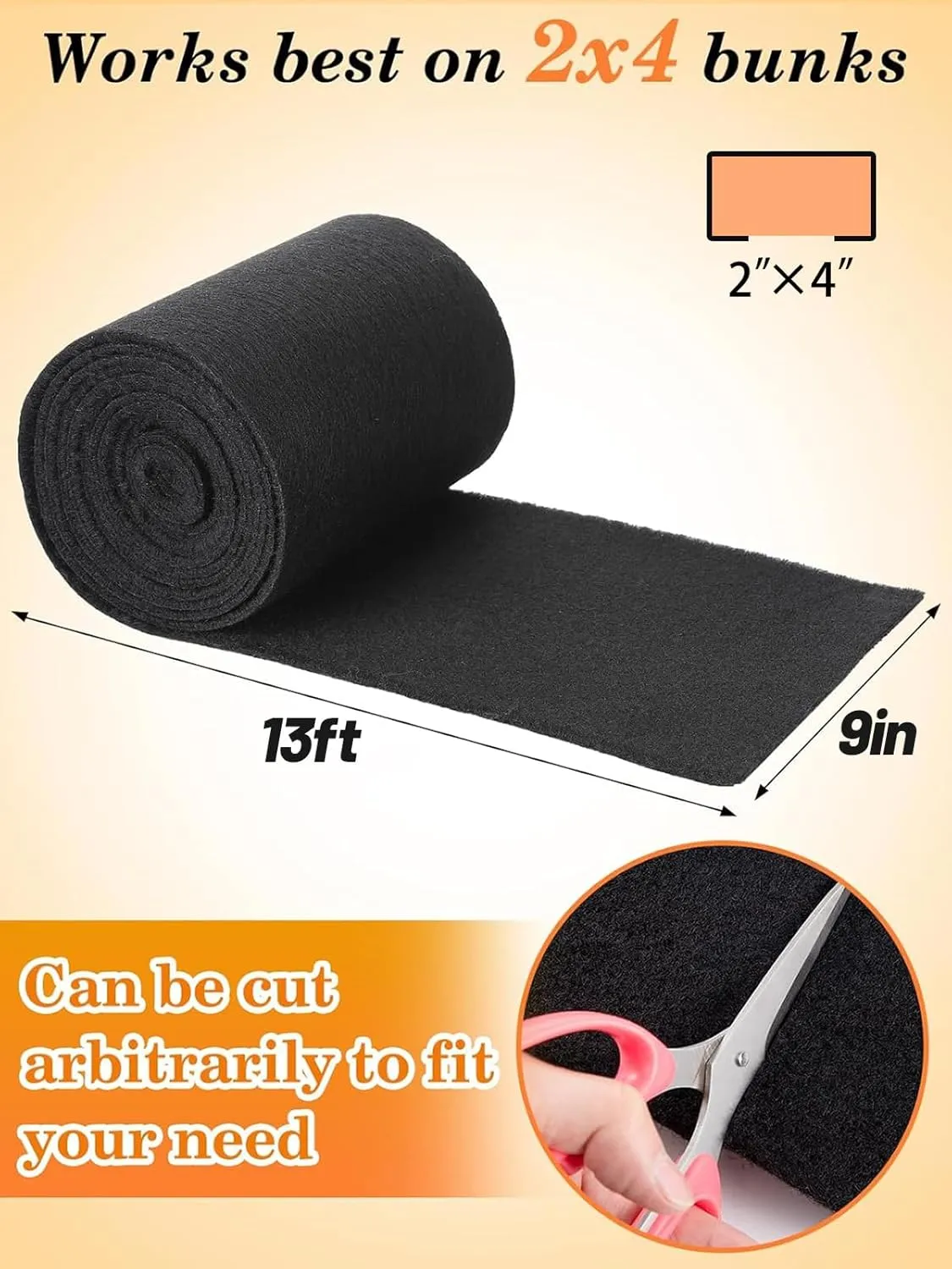 PAMASE Boat Trailer Bunk Carpet - 8mm Ultra Thick 13ft*9in Wear-Resistant Marine Carpeting Covers for 2x4 Boat Lift Bunks, Shock Absorption Padding Mats Parts Accessories for Jet Ski