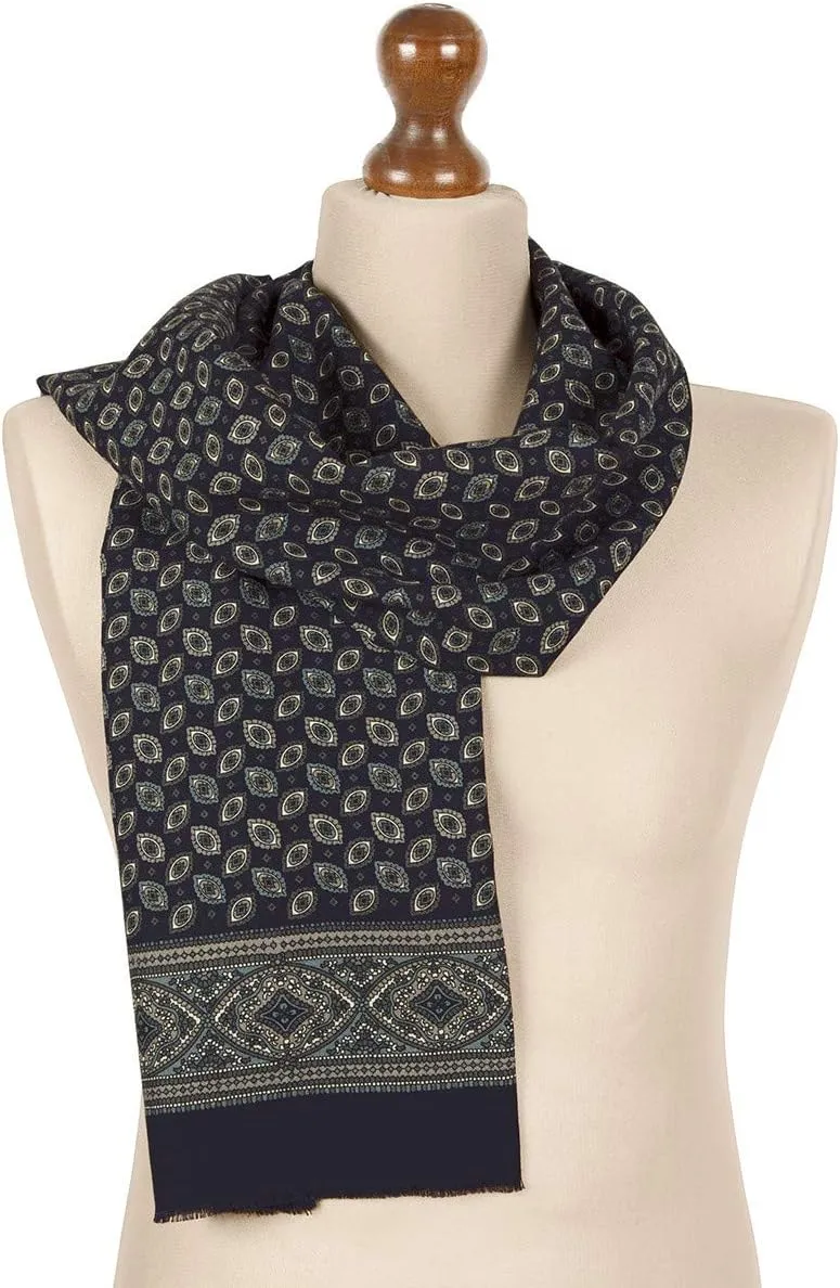 Pavlovo Posad Wool Scarf for Men 11x55'' (27x140 cm) 100% Wool Men’s Shawl