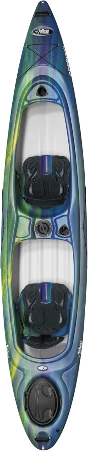 Pelican Argo 136XP - Sit in Tandem Kayak - Patented Ram-X™ Material - Lightweight Stable - 13 ft