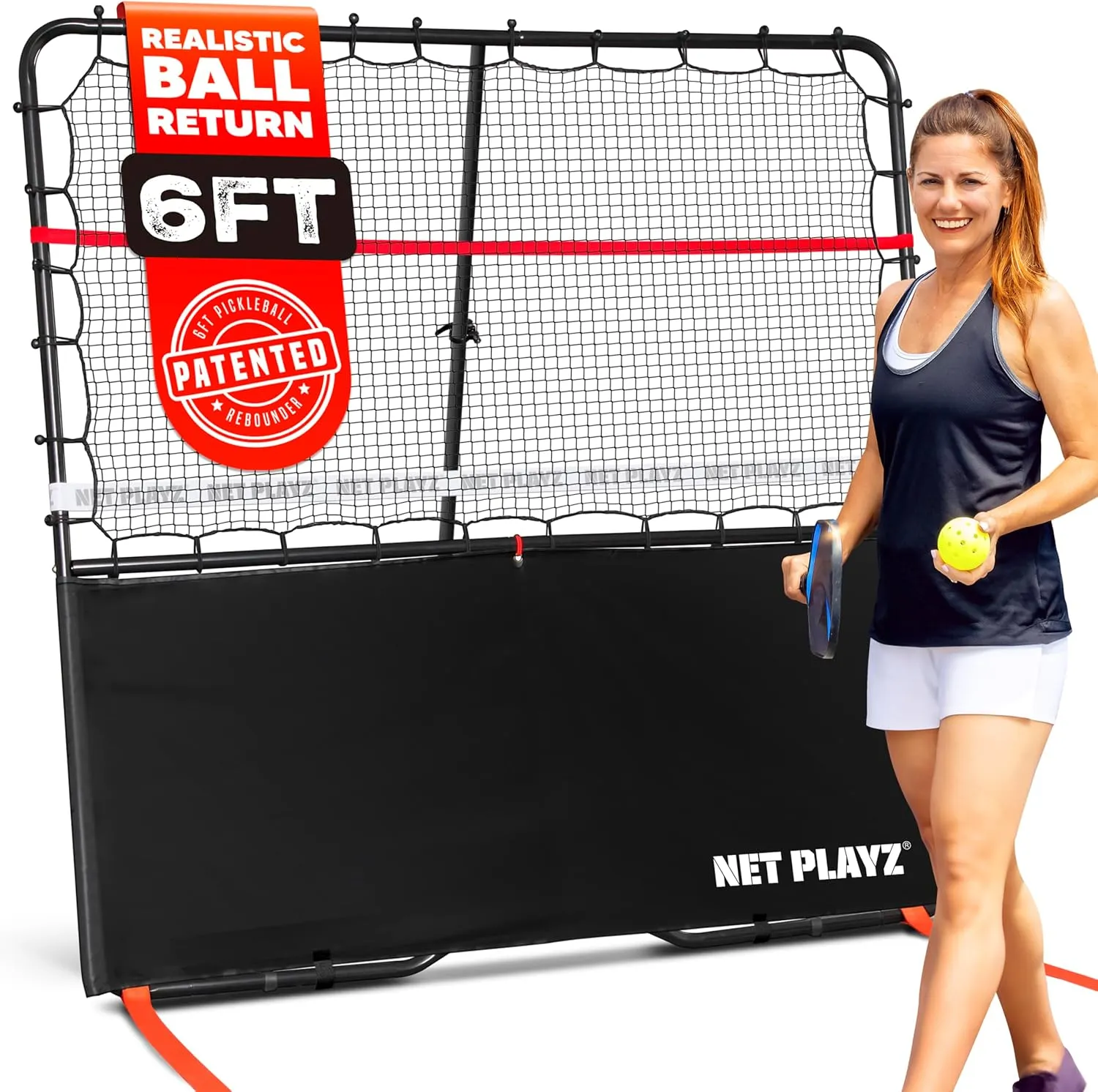 Pickleball Rebound Net Training Equipment Aid, Adjustable Angle & Easy Setup - Perfect Your Forehands Backhands Dinks Volleys Accuracy Coordination Kitchen Control