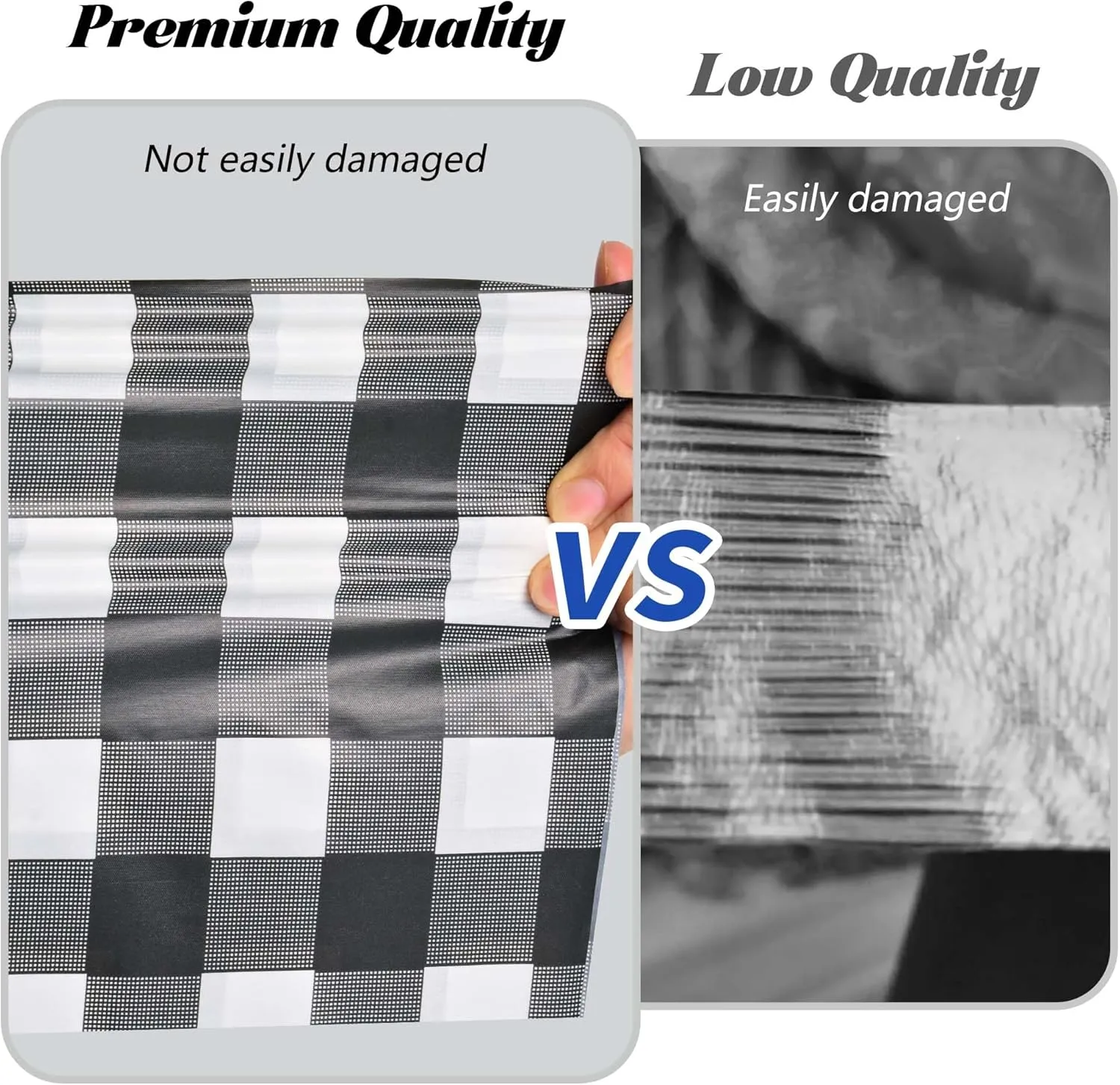 Plastic Table Cover Roll:Disposable Tablecloth 54 in X 120 ft with Easy Slide Cutter Black and White Checkered Tablecloth for Picnic, Party, Birthdays Fit Any Shape & Size Tables