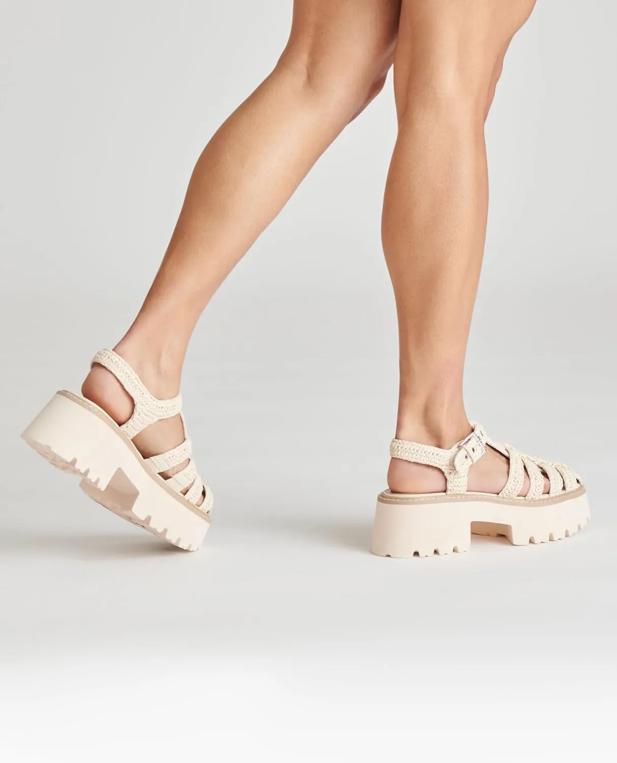 Platform Sandals for Women Handwoven Raffia Espadrille Sandals- Boho Summer Beach Wedge Heels with Adjustable Buckle Strap
